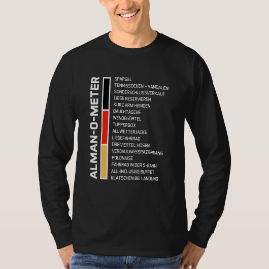 Mannen Plezier Alman O Meter Voor Ware Almans T-shirt (Voorkant)