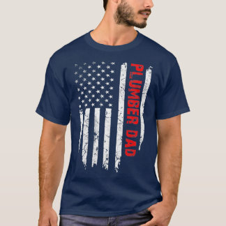 Mannen Plumber Va Amerikaanse Vlag Dag T-shirt