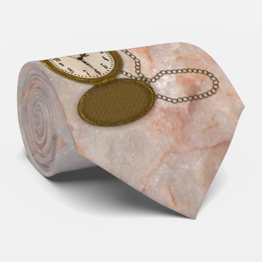 Mannen Pocket Watch met chain Brown Stropdas (Opgerold)