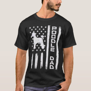 Mannen poedel papa Amerikaanse vlag Patriot Honde T-shirt