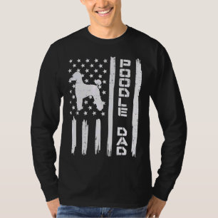 Mannen poedel papa Amerikaanse vlag  Patriot Honde T-shirt