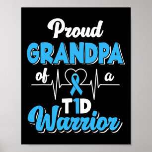 Mannen poel opa van een T1D-strijder Diabetisch Mo Poster
