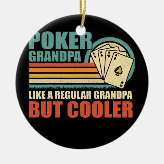 Mannen  poker opa als een gewone opa keramisch ornament (Voorkant)