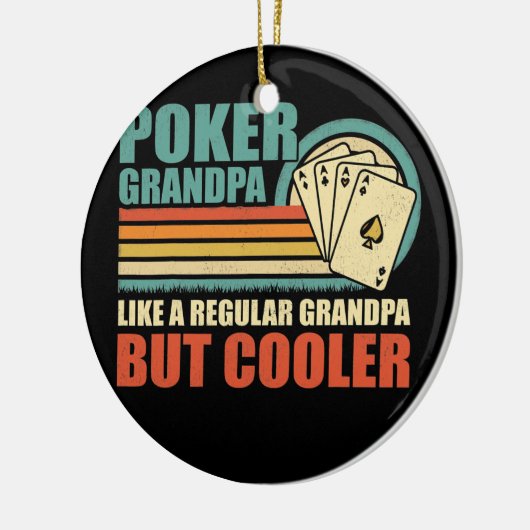 Mannen  poker opa als een gewone opa keramisch ornament (Links)