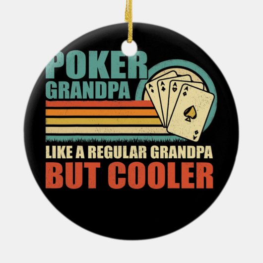 Mannen poker opa als een gewone opa keramisch ornament (Achterkant)