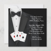 Mannen Poker Verjaardagsfeestje Kaart (Achterkant)