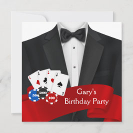 Mannen Poker Verjaardagsfeestje Kaart