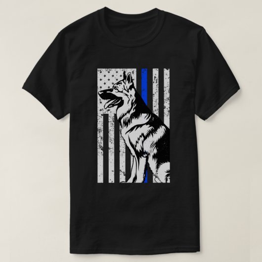Mannen politieagent Dog K9 T-shirt (Design voorkant)