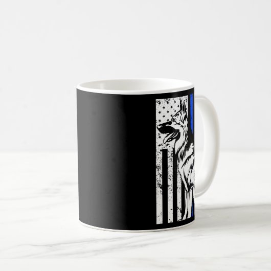 Mannen politieagent Dog K9 T-shirt Koffiemok (Voorkant rechts)