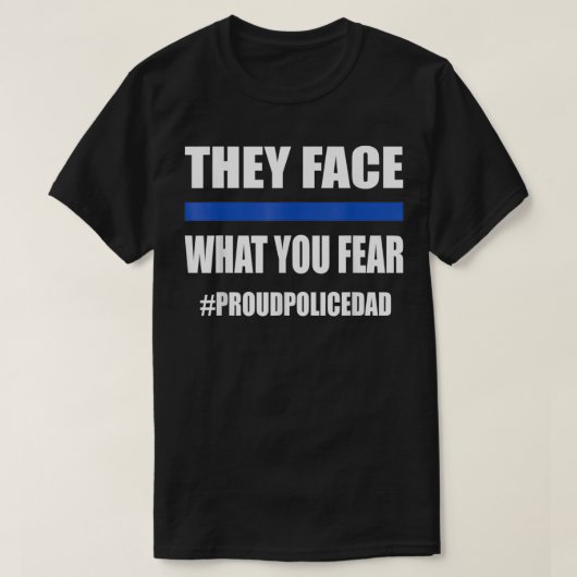 Mannen politieagent Papa blauw Lin T-shirt (Design voorkant)