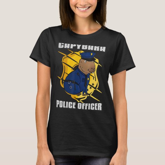 Mannen politieagent van Capybara T-shirt (Voorkant)
