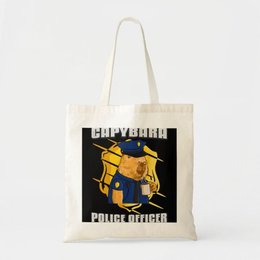 Mannen politieman Capybara 22 Tote Bag (Voorkant)