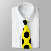 Mannen Polka Dot Dress Stropdas - Zwart op geel (Gebonden)
