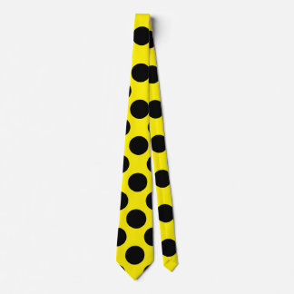 Mannen Polka Dot Dress Stropdas - Zwart op geel