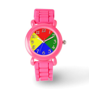 Mannen Polshorloge paarse, rode en groene & roze r Horloge