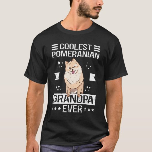 Mannen Pommeren Grootpa Dog Eigenaar Pommeren 4 T-shirt (Voorkant)