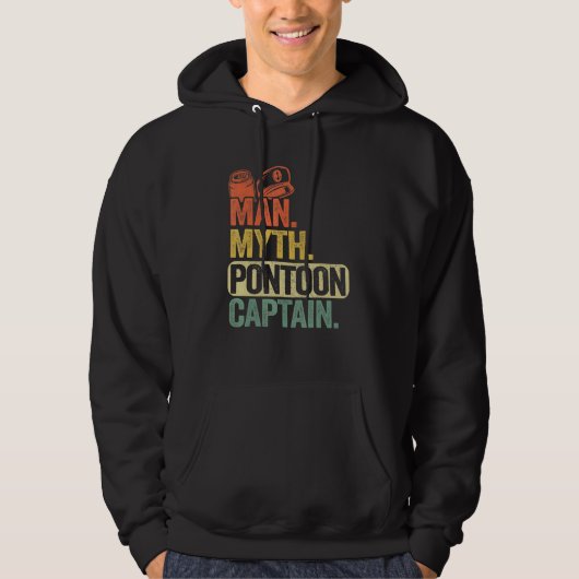 Mannen ponton bootkapitein papa opa Man myth pon Hoodie (Voorkant)