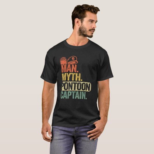 Mannen ponton bootkapitein papa opa Man myth pon T-shirt (Voorkant volledig)