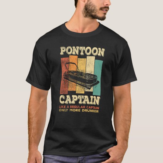 Mannen PONTOON BOOTKAPITEIN als een gewone kapitei T-shirt (Voorkant)