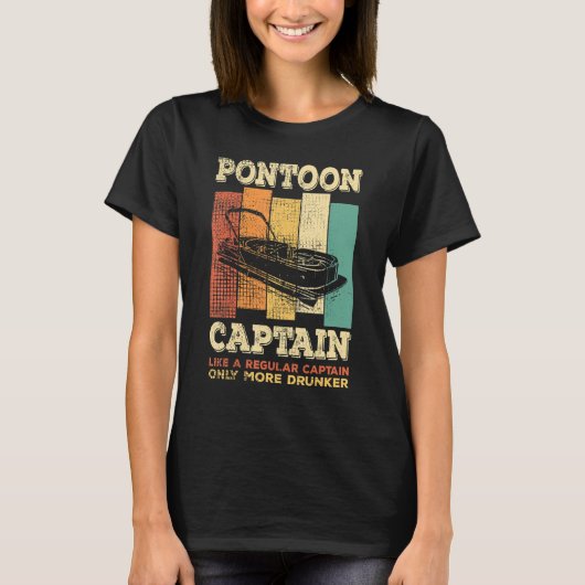 Mannen PONTOON BOOTKAPITEIN als een gewone kapitei T-shirt (Voorkant)
