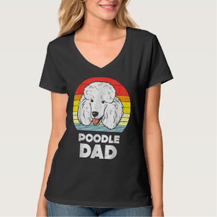 Mannen Poodle Dad Sunset Retro Animal Pet Hondenli T-shirt