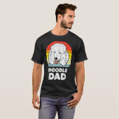 Mannen Poodle Dad Sunset Retro Animal Pet Hondenli T-shirt (Voorkant volledig)