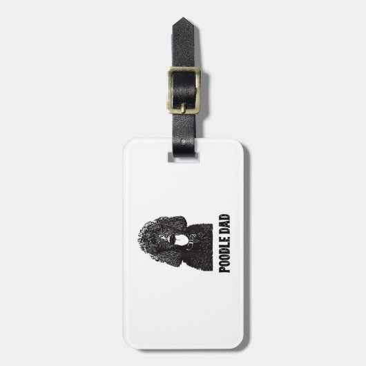 Mannen Poodle Papa - standaardpoelvader Bagagelabel (Voorkant verticaal)