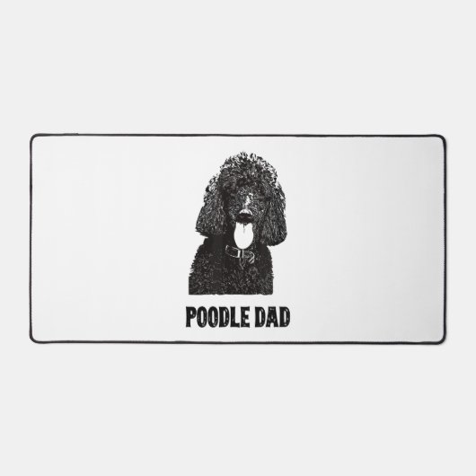 Mannen Poodle Papa - standaardpoelvader Bureaumat (Voorkant)
