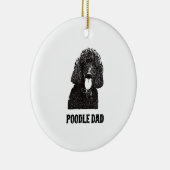 Mannen Poodle Papa - standaardpoelvader Keramisch Ornament (Rechts)