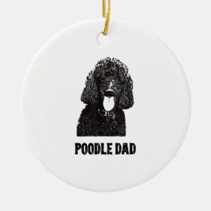 Mannen Poodle Papa - standaardpoelvader Keramisch Ornament