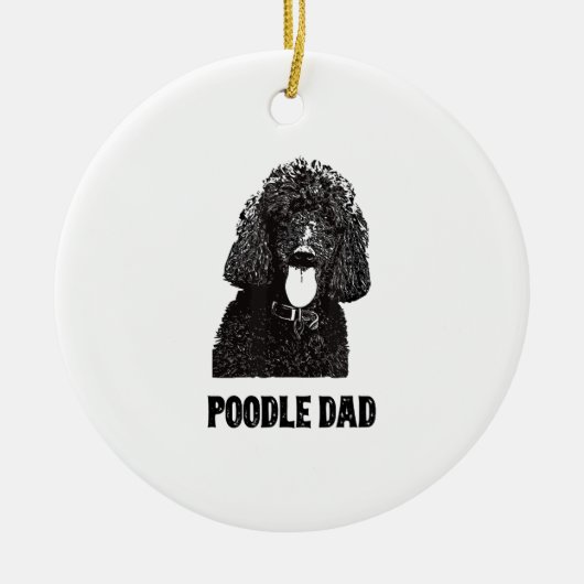 Mannen Poodle Papa - standaardpoelvader Keramisch Ornament (Voorkant)