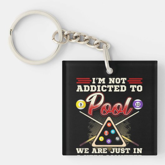 Mannen pool Speler 8 Ball Billiards schietpool Sleutelhanger (Voorkant)