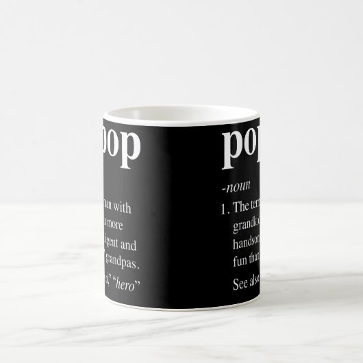 Mannen Pop Pop Definitie Funny Poppop Dictionary Koffiemok (Center)