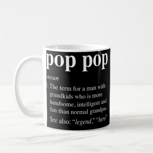 Mannen Pop Pop Definitie Funny Poppop Dictionary Koffiemok (Links)