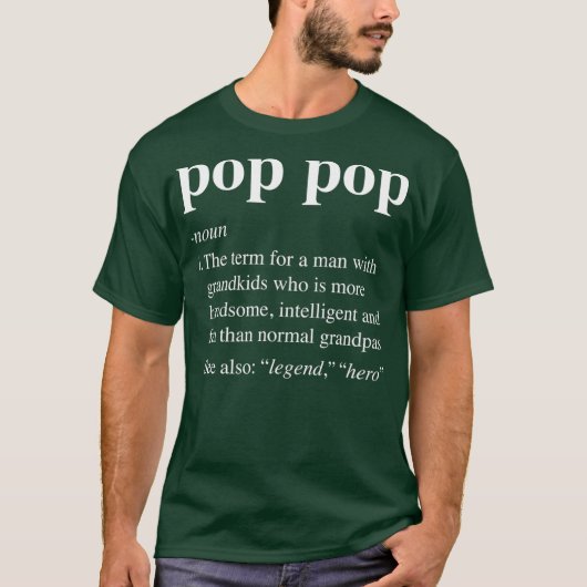Mannen Pop Pop Definitie Funny Poppop Dictionary T-shirt (Voorkant)