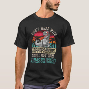 Mannen Pop Pop Dinosaurussen Retro Papa Vaderdag C T-shirt
