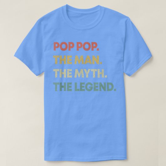 Mannen Pop Pop het Man de mythe de legende vader T-shirt (Design voorkant)