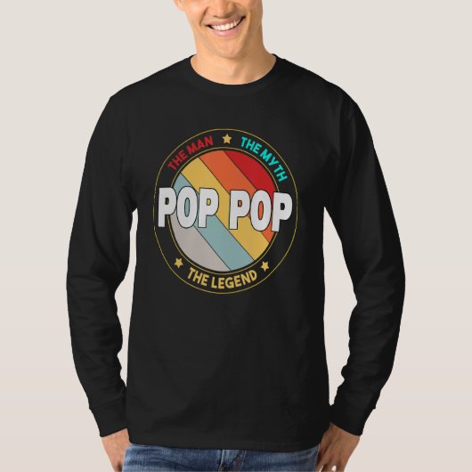 Mannen Pop Pop het Man de mythe de legende vader T-shirt (Voorkant)