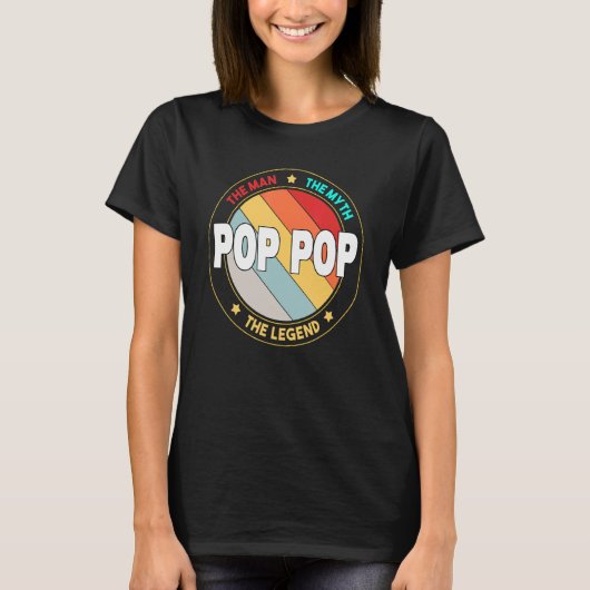 Mannen Pop Pop het Man de mythe de legende vader T-shirt (Voorkant)