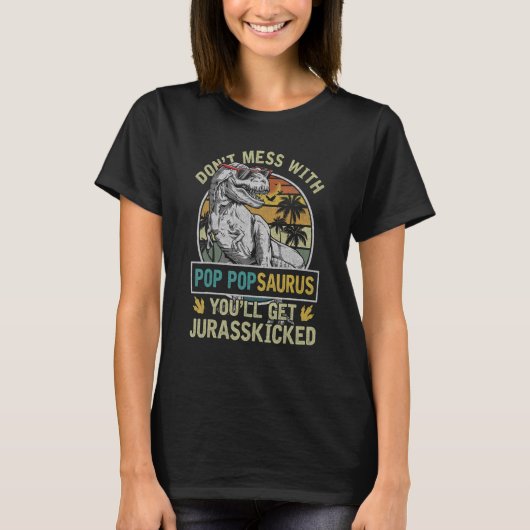 Mannen Pop Pop Rex Saurus Papasaurus Dinosaurus Ma T-shirt (Voorkant)