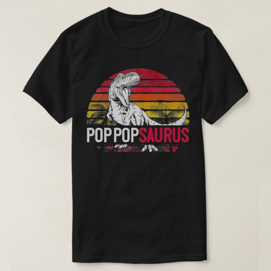 Mannen Pop Pop Saurus Vaderdag T Re Dinosaur Gra T-shirt (Design voorkant)