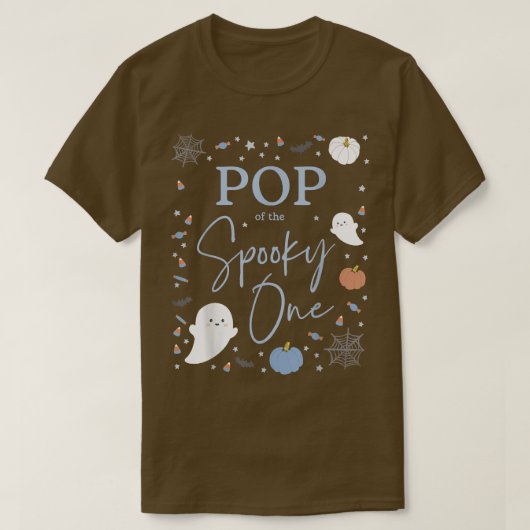 Mannen Pop van de Spooky One First Birthday Blue B T-shirt (Design voorkant)