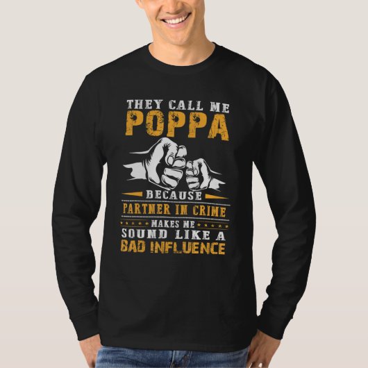 Mannen Poppa Poppa Partner in Criminaliteit T-shirt (Voorkant)