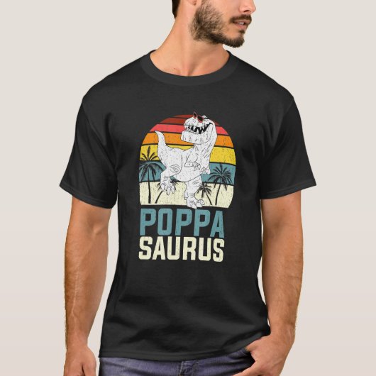 Mannen Poppasaurus T Rex Dinosaur Poppa Saurus Fam T-shirt (Voorkant)