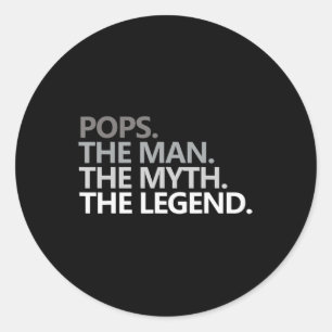 Mannen POPPEN HET MAN DE MYTH DE LEGEND Vaderdag Ronde Sticker