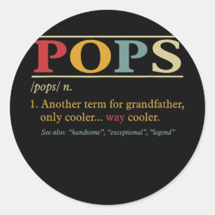Mannen Poppen opa Vaderdag Funny Poppen Ronde Sticker