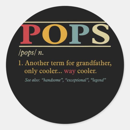 Mannen Poppen opa Vaderdag Funny Poppen Ronde Sticker (Voorkant)