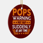 Mannen Poppen Waarschuwing kan plotseling ophouden Keramisch Ornament (Rechts)