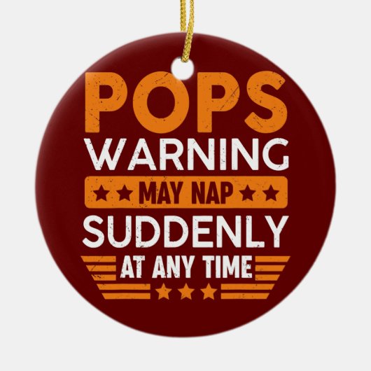 Mannen Poppen Waarschuwing kan plotseling ophouden Keramisch Ornament (Voorkant)
