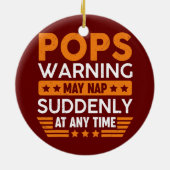 Mannen Poppen Waarschuwing kan plotseling ophouden Keramisch Ornament (Achterkant)